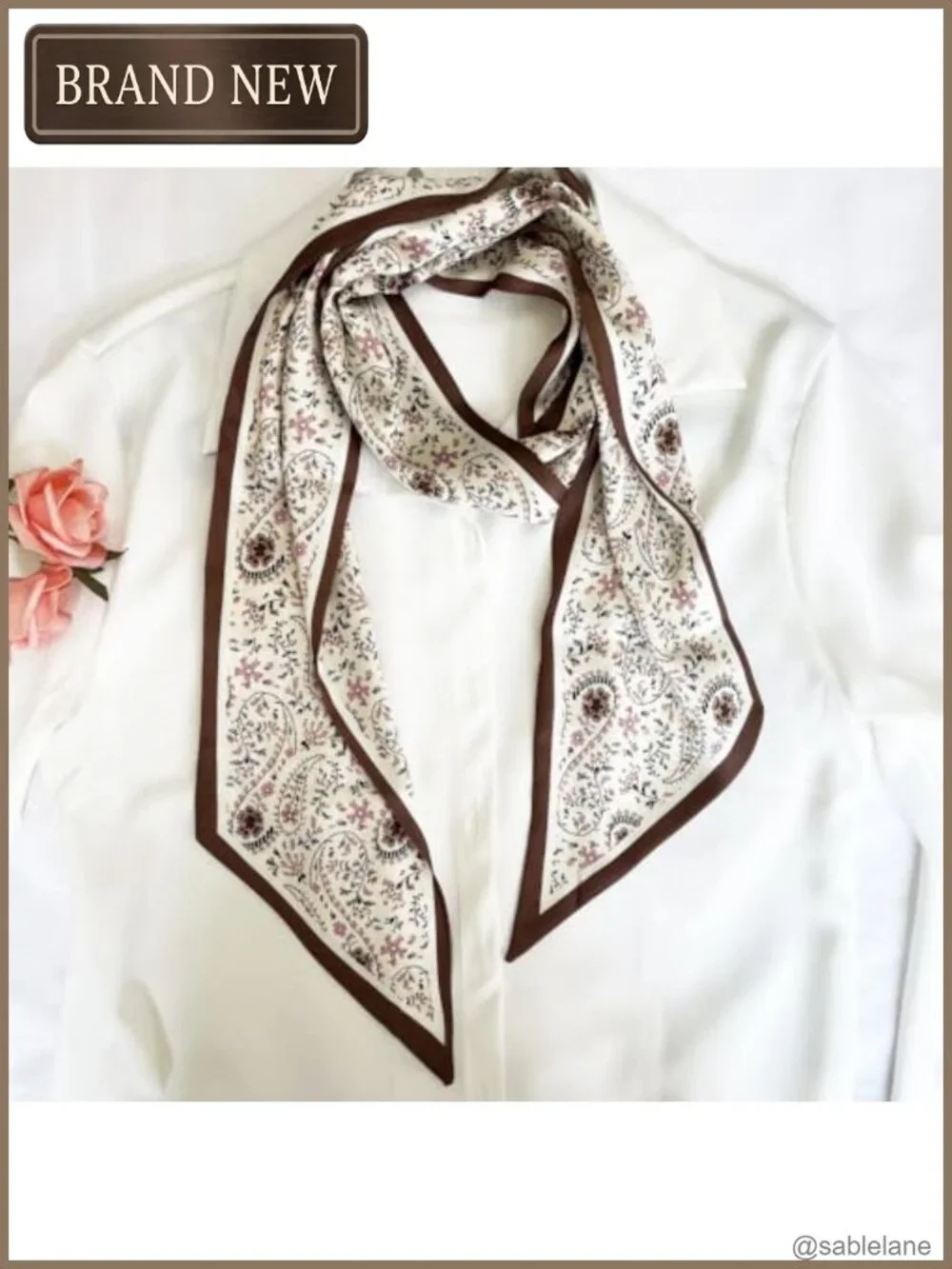Silk Head Scarf for Hair Fashion Headwrap for Women Lightweight Neck Tie